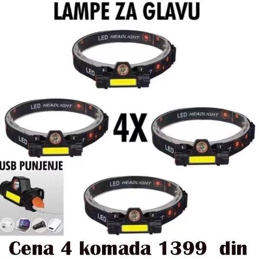 set 4 kom lampa za glava